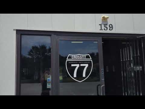 TTT Throwdown Dana Mather - gym entrance of Crossfit 77