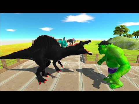 Hulk Gorilla vs ARBS All Units with Dark T-Rex Death Run Maze | Animals Revolt Battle Simulator