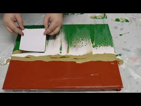 Redwood Grove - Acrylic Paint Pouring - Ghost Swipe Technique