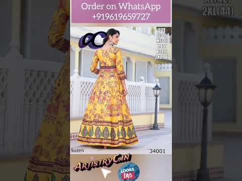 Digital Printed Dola Silk Gowns