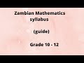 Zambian Grade 10 12 Mathematics Guide