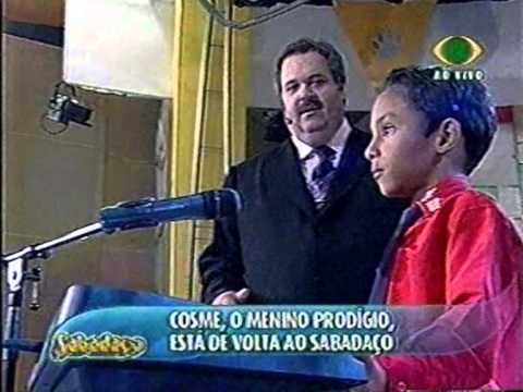 Cosme Vieira e Luiza Mota  no programa Sabadaço - Gilberto Barros