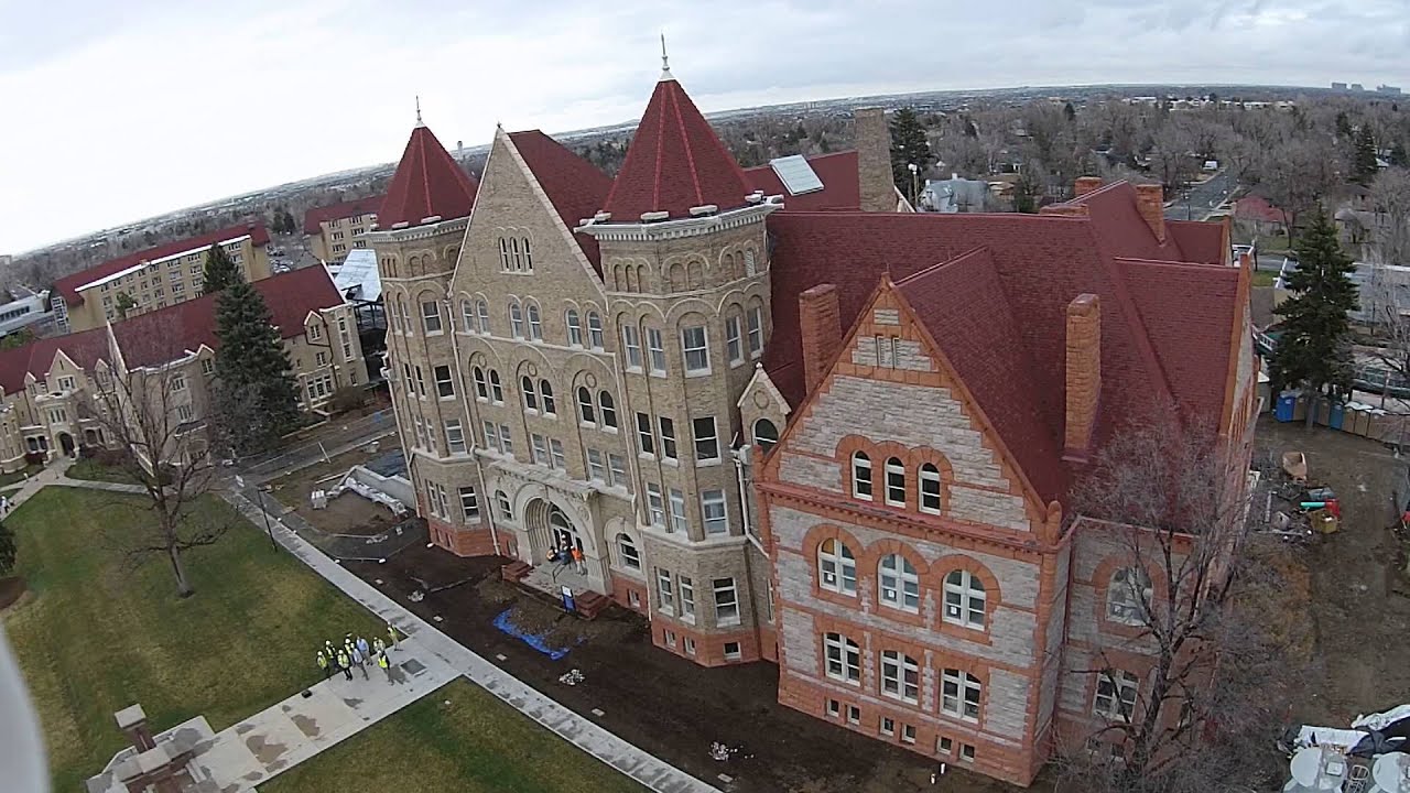 Centennial Hall- construction aerial video
