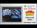 THE IRON GIANT December 1999 Warner Village Cinema Trailer Reel Home Cinema