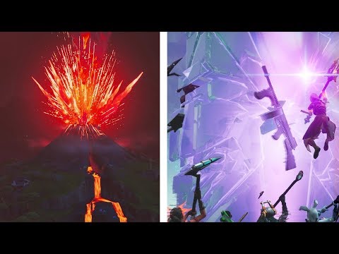 Reaction to Unvaulted Fortnite Event! Loot Lake Volcano Event!