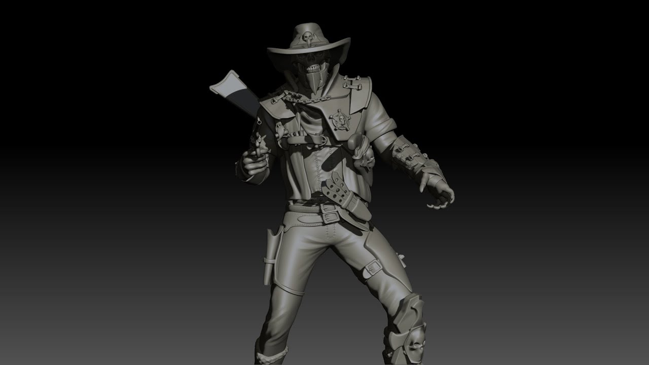Hell Sheriff High Poly for 3d Print 3D Print Model