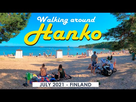 Walking around Hanko, July 2021, Finland [4K]