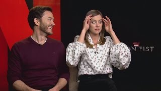 IRON FIST: Jessica Stroup shows off weird talents and Tom Pelphrey hits back at critics video