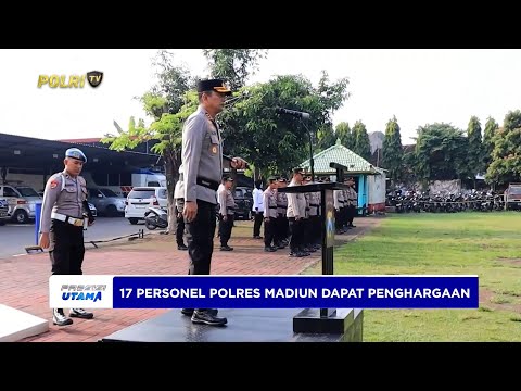 POLRES MADIUN BERI PENGHARGAAN 17 PERSONEL BERPRESTASI