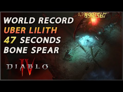 NEW World Record | 47 Second Uber Lilith Kill Necromancer | Diablo 4