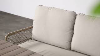 Allasio lounge-dining hoekset – 5-delig – carbon black rope natural PE – desert sand – Vironwood