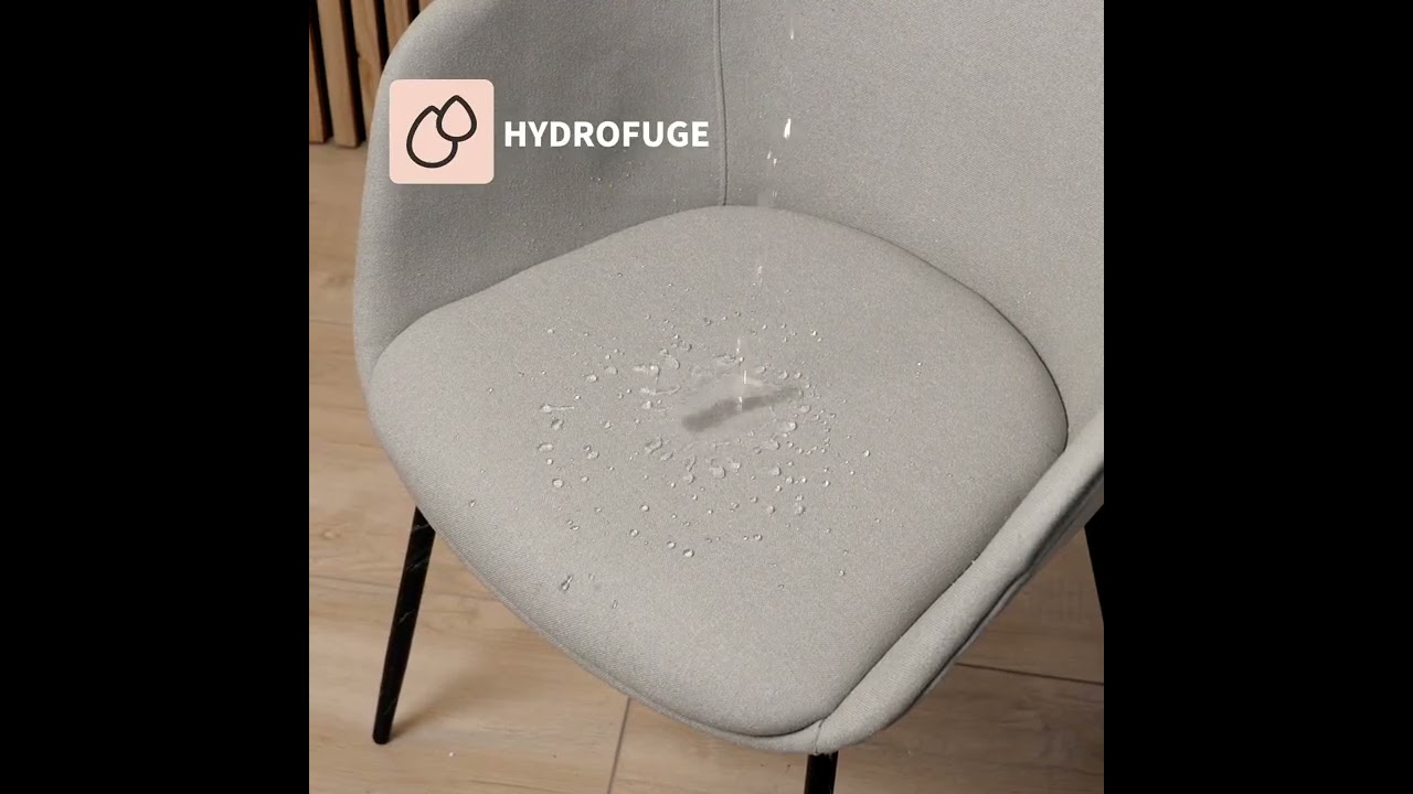 Chaise de salle à manger scandinave Ole taupe en tissu recyclé