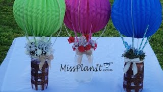 How To DIY: Tutorial Up Up and Away Baby Shower Centerpiece for Under $20!