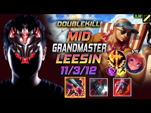 GrandMaster Lee Sin MID vs Zoe - 천상계 미드 리신 템트리 룬 선혈 정복자 リー・シン Ли Син 盲僧 李星 - LOL KR 11.16