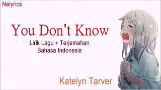 Download lagu Katelyn Tarver - You Don't Know (Lirik dan Terjemahan) mp3