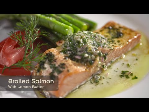 Broiled Salmon with Lemon Butter by Chef Andrew Zimmern