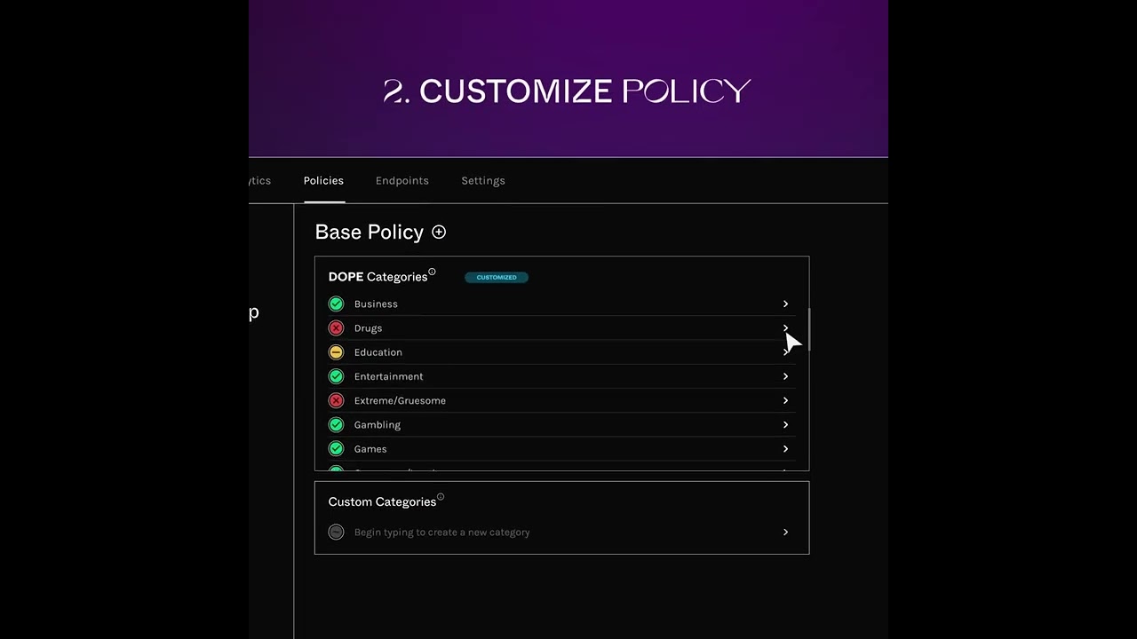 Using dope.swg: Web Content Filtering