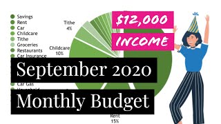 September 2020 Budget | Budget with Me | $12,000 Income