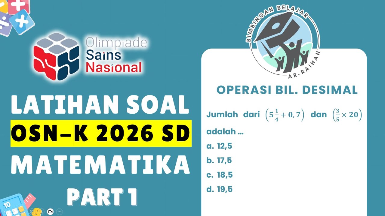 OSN SD 2026 MATHEMATICS PRACTICE QUESTIONS PART 1 | DECIMAL NUMBER OPERATIONS | OSN-K SD 2026 PRE...