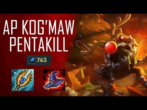 WHAT IS THIS DAMAGE ?? AP KOG MAW IS SO FUN!! CRAZY QUADRAKILL | NEW META (AP KOG MAW MID)