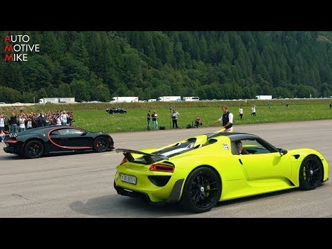 UPDATE: Bugatti Chiron Drag Races Porsche 918 Spyder, Gets a Run For