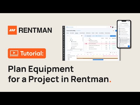 Rentman Tutorial How To Plan Equipment For A Project