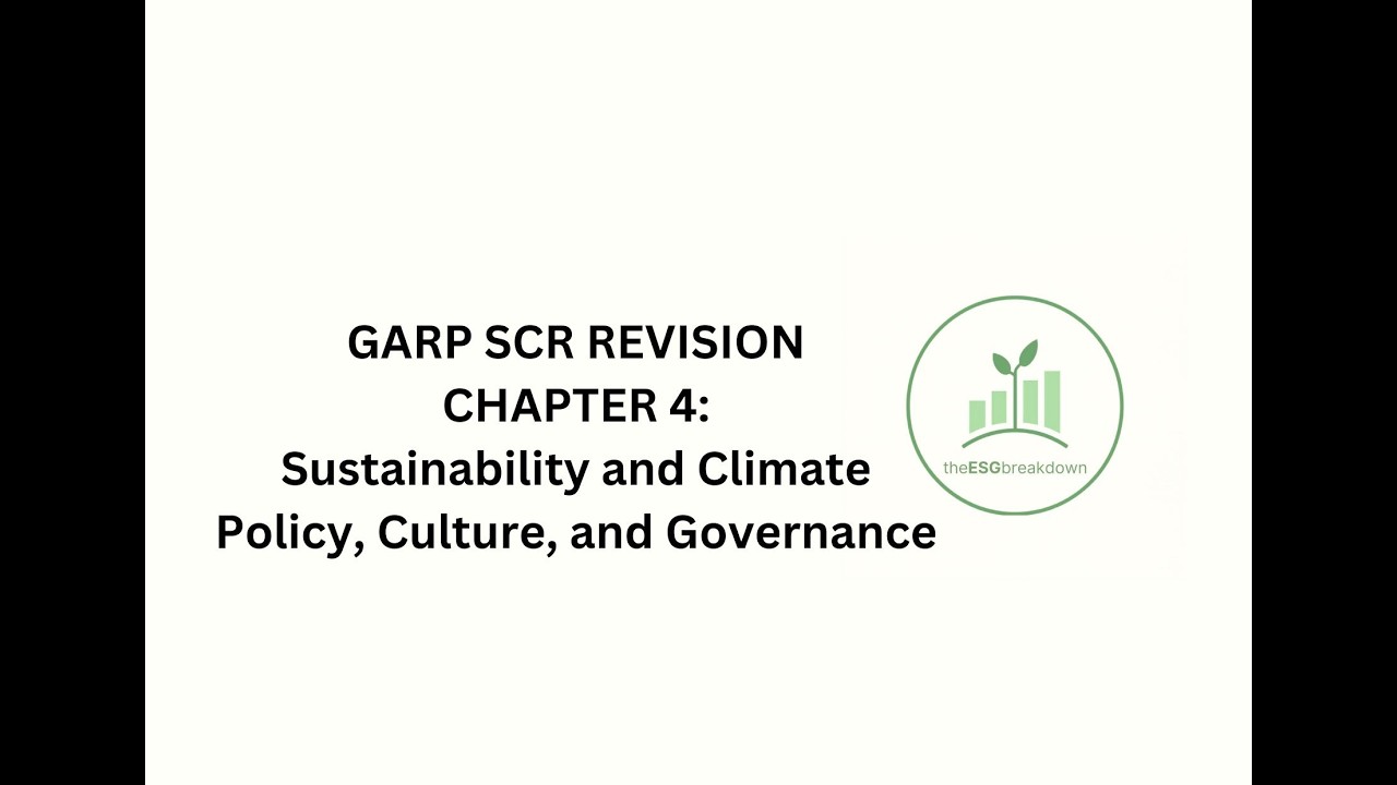 CHAPTER 4 Sustainability and Climate Policy, Culture, and Governance l SCR GARP REVISION