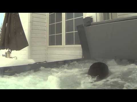 Hot tub snow ball fight with Joshua...I win of course :)