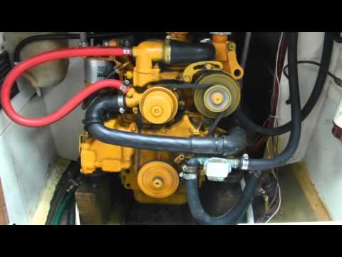 Testing Vetus M3.10 marine diesel at fast idle with new fuel pump