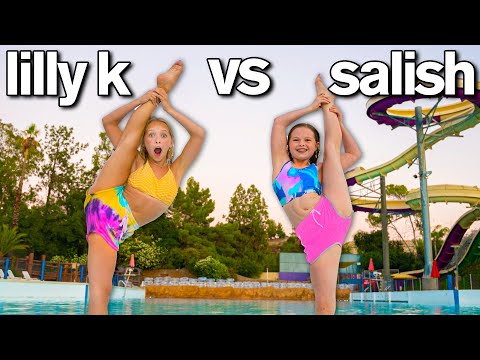 ウォーターパークから最後に出る 娘 vs リリー・K（エクストリーム体操チャレンジ (LAST TO LEAVE WATER PARK My Daughter vs Lilly K *Extreme Gymnastics Challenge*)