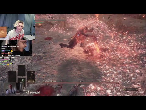 xQc Reacts to Ohnepixel Getting Trolled by His Chat while Playing Darksouls