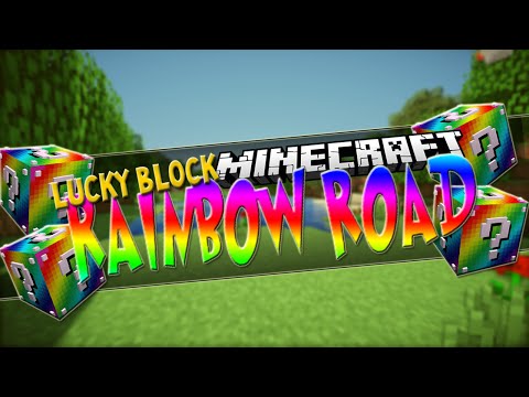 Minecraft: LUCKY BLOCK RAINBOW ROAD! (Mod Challenge) w/Gabe!