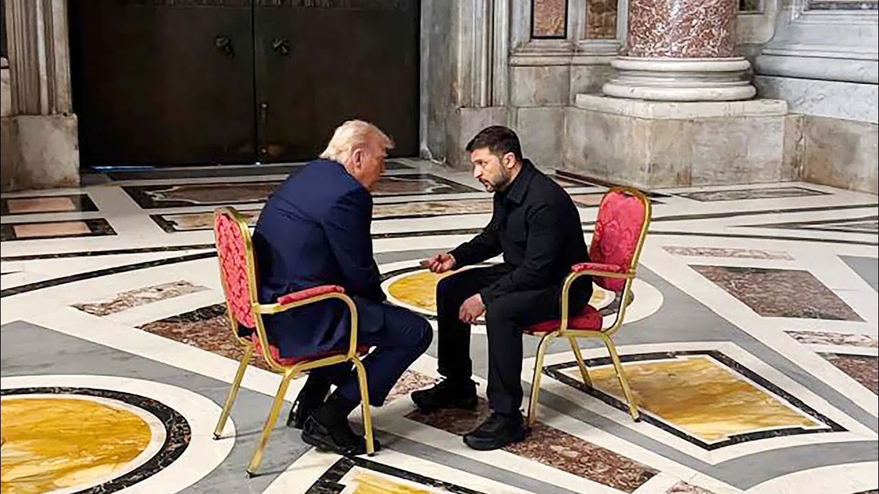 'One on one': Donald Trump meets with Volodymyr Zelensky in Vatican City