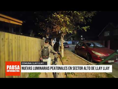 Principales vías hacia el sector alto de Llay Llay cuentan con nuevas luminarias peatonales