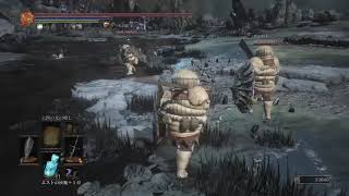 「【DARK SOULS 3】装備重量100％超え縛りカンスト攻略ボス撃破シーン！＃23！竜狩りの鎧(沼版）＆闇霊さん２人戦！