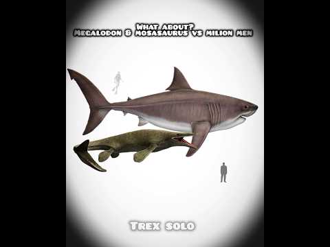 what about megalodon mosasaurus vs milion men#trending #shark #ocean #paleontology  #dinosaur