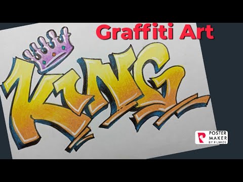 How to draw Graffiti Lettering KING @VipulSwamiArts