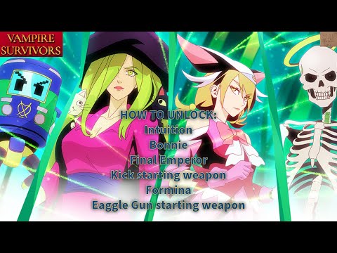 Intuition, Bonnie, Final Emperor and Formina +More Unlocks Guide || Vampire Survivors