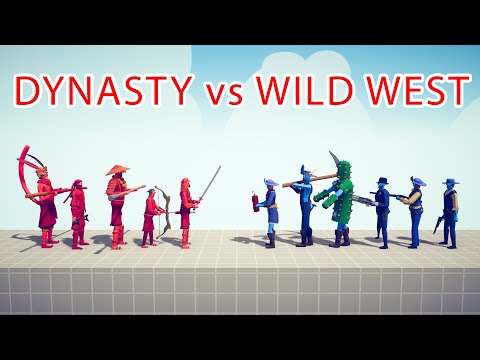 DYNASTY Team vs WILD WEST Team - Totally Accurate Battle Simulator TABS