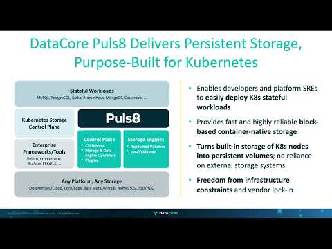 Enabling Persistent Storage for Kubernetes with DataCore Puls8