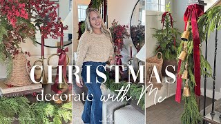 CHRISTMAS DECORATING 2025 || ENTRYWAY AND CONSOLE TABLE || RED AND BROWN CHRISTMAS DECORATING IDEAS