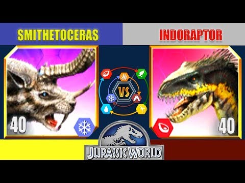 SMITHETOCERAS vs INDORAPTOR | JURASSIC WORLD THE GAME