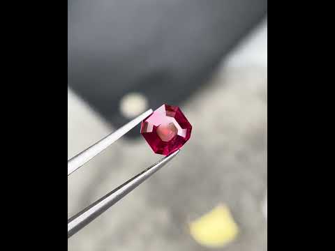2.07 carats | Soft Red Garnet Stone Emerald Cut Natural Tanzanian Gemstone #garnet #gemstone