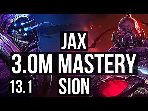 JAX vs SION (TOP) | 3.0M mastery, 9/2/8, 600+ games, Godlike, Rank 14 Jax | KR Grandmaster | 13.1