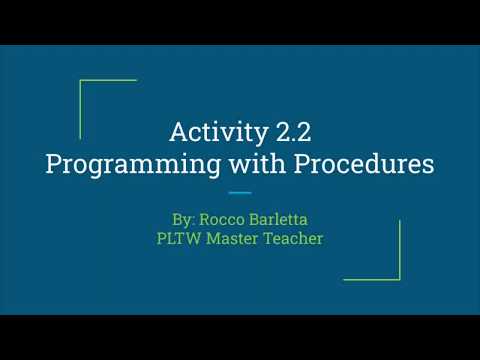 Activity 2.2 - Programming with Procedures (Activity Intro)