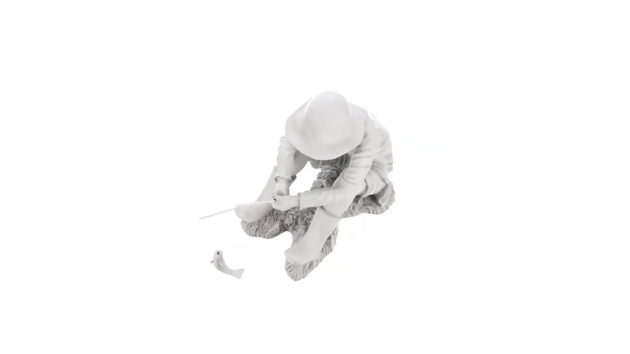 Gone Fishing Fisherman Statue Video