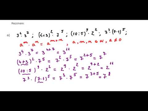 Clasa a V-a - Cap. Numere naturale - ex 2 - reguli de calcul cu puteri
