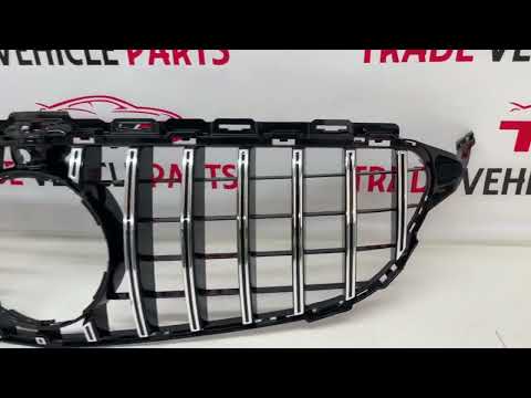 Fits Mercedes C Class W205 2014-2018 Front Bumper Grille Black & Chrome Sport C63 Sport video