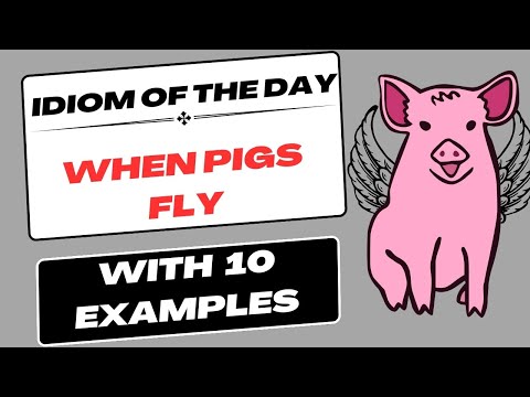 IDIOM OF THE DAY-WHEN PIGS FLY | WITH 10 EXAMPLES | Learn and improve your English with idioms!