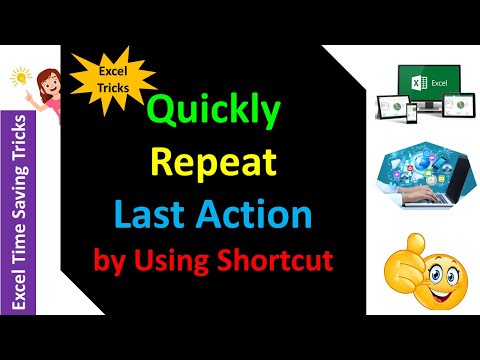 Quickly Repeat Last Action in Excel by Using Shortcut || Time Saving Tricks